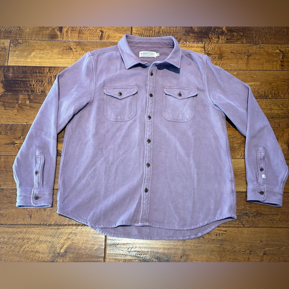 Outerknown Lavender Casual Button Down Blanket Sh… - image 1